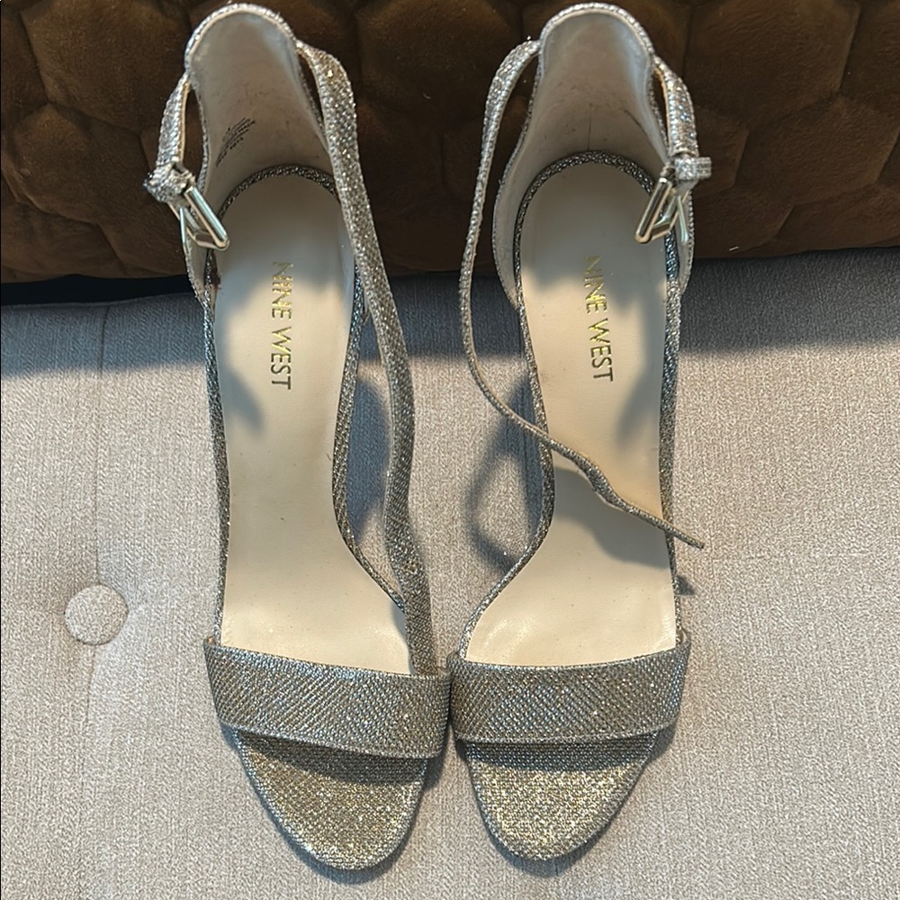 Nine West Women's Glittery Gold Heels